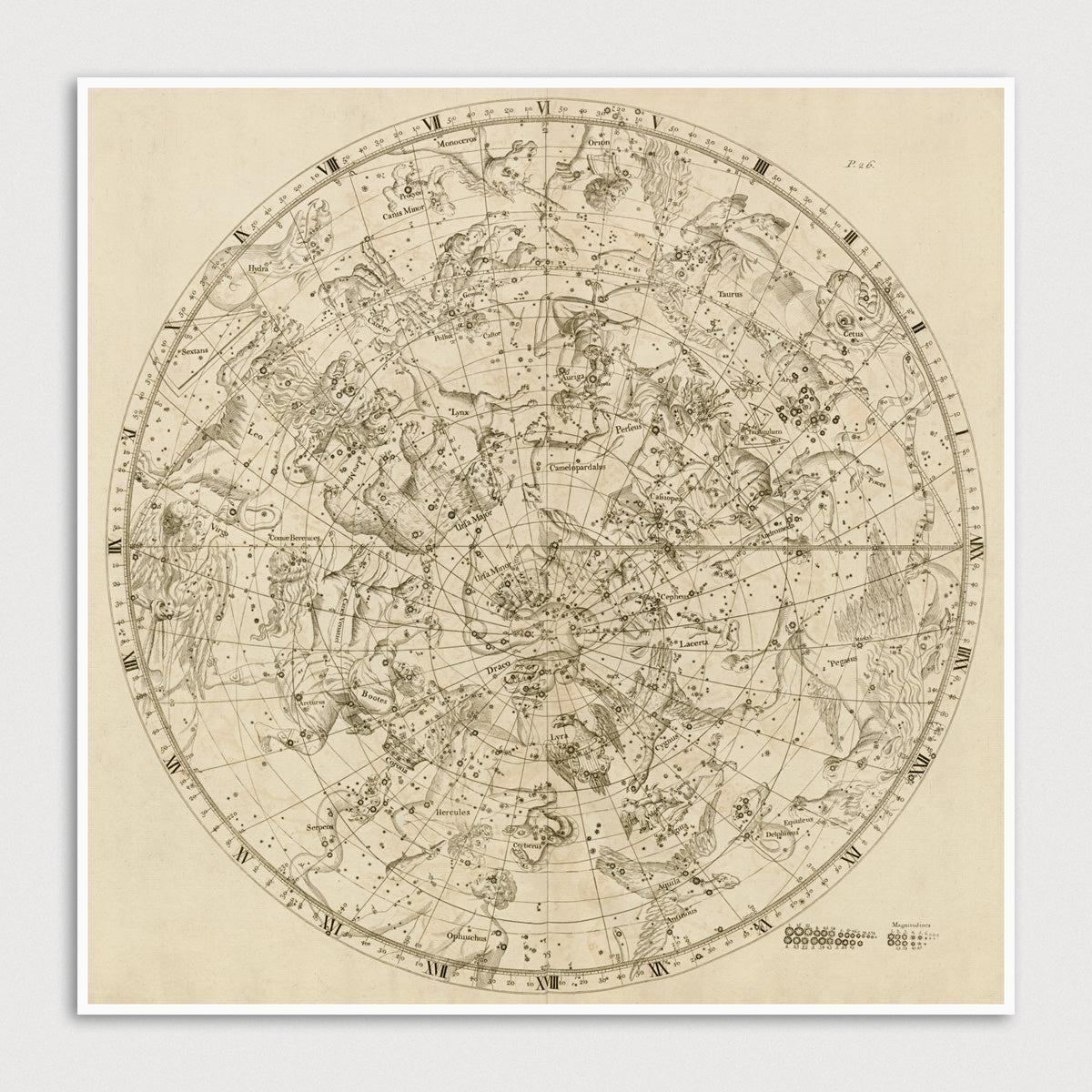 Constellations Antique Map Art Print Set (1729) – Blue Monocle Maps