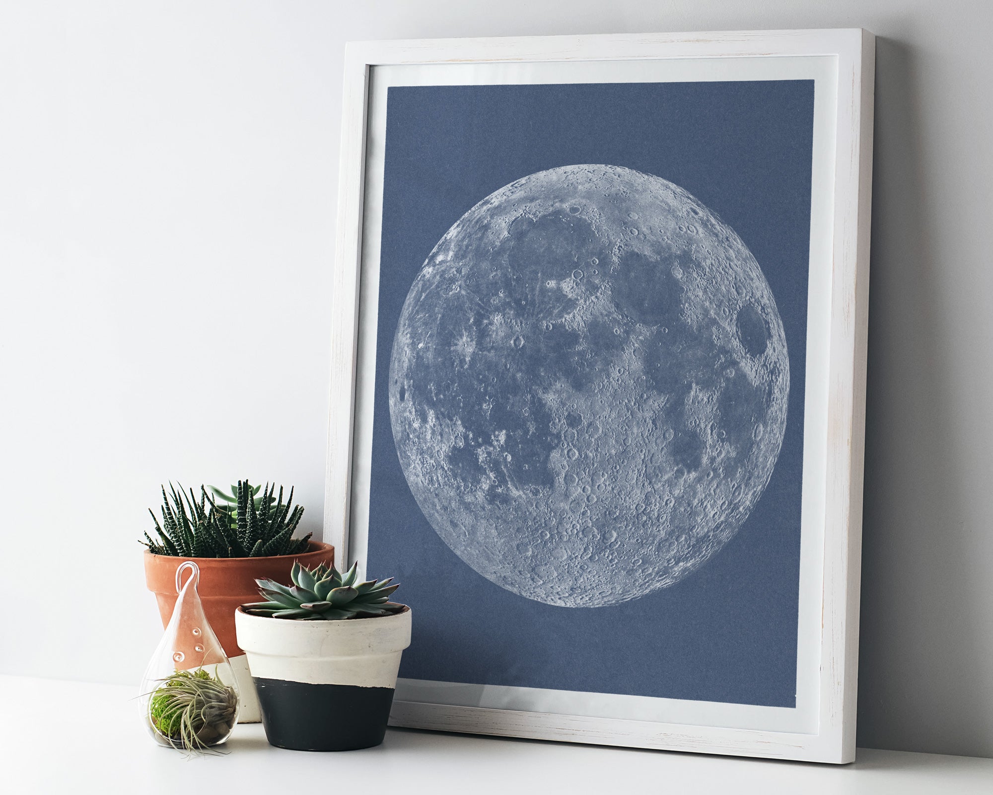 Blue Moon Print, Silver Moon Art Print, Lunar Print Large Square Moon  Screen Print, Metallic Ink Cotton Paper, Luna Wall Art Space Stars -   Canada